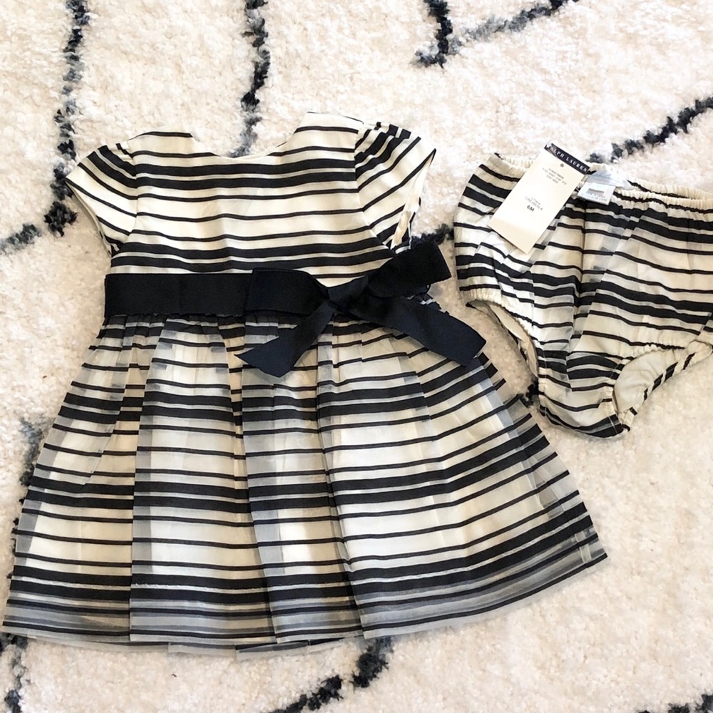 Ralph Lauren Baby Girl Striped Tulle Dress